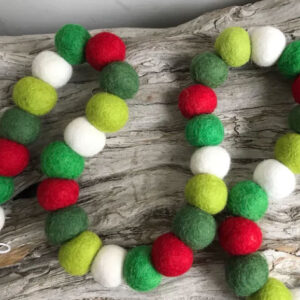 FELTED WOOL GARLANDS FOR CHRISTMAS